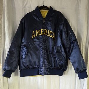 Vintage America Soccer | 1980s Satin Reversible Bomber Jacket